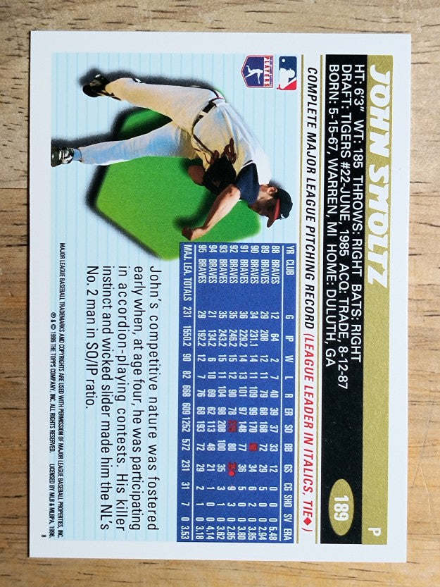 1996 Topps #189 John Smoltz