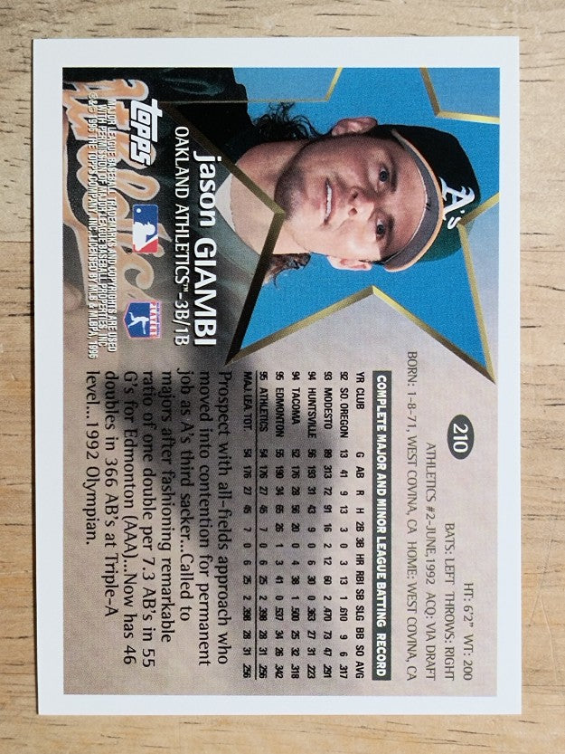 1996 Topps #210 Jason Giambi