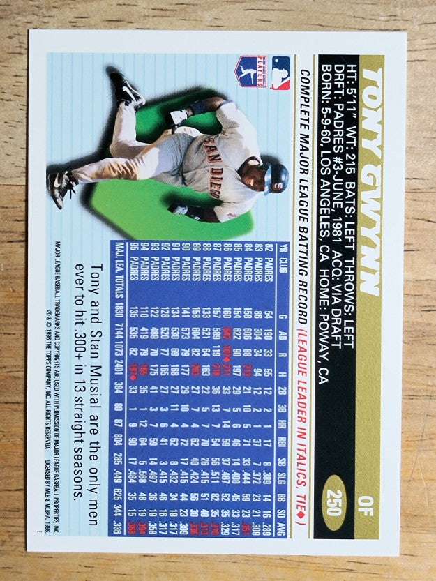 1996 Topps #250 Tony Gwynn