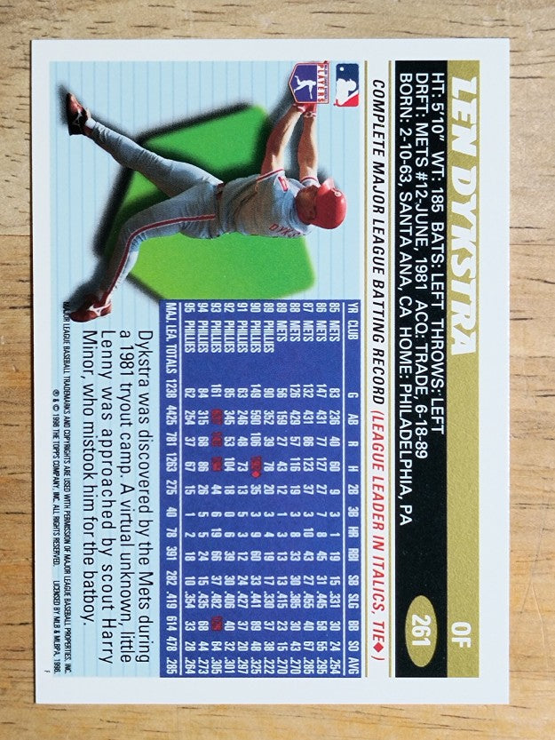 1996 Topps #261 Len Dykstra