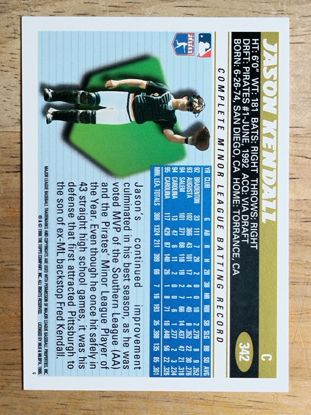 1996 Topps #342 Jason Kendall