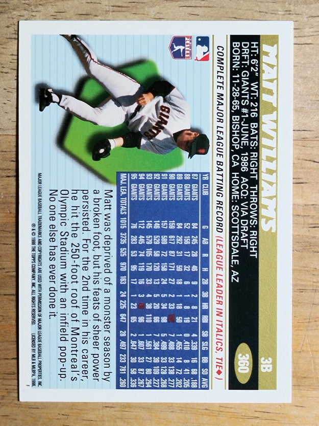 1996 Topps #360 Matt Williams