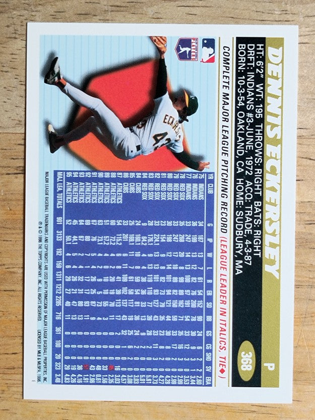 1996 Topps #368 Dennis Eckersley