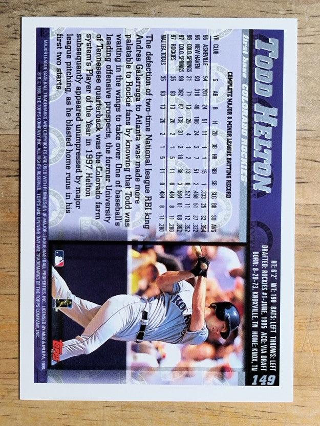 1998 Topps Opening Day #149 Todd Helton
