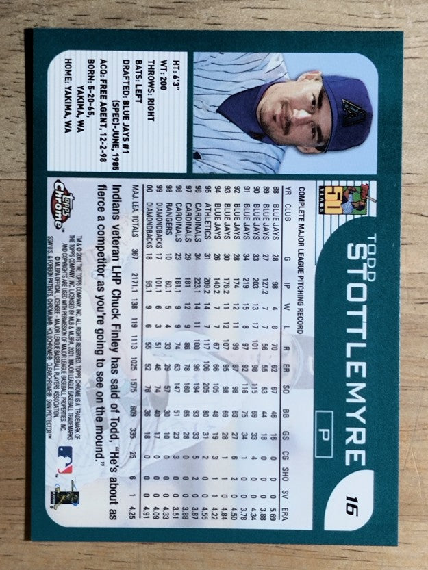 2001 Topps Chrome #16 Todd Stottlemyre