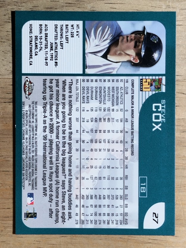 2001 Topps Chrome #27 Steve Cox