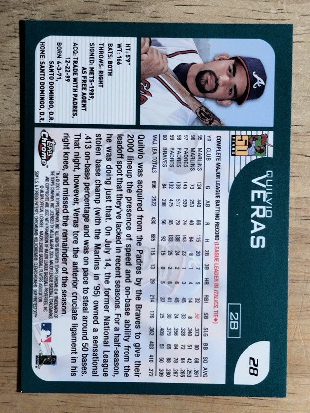 2001 Topps Chrome #28 Quilvio Veras