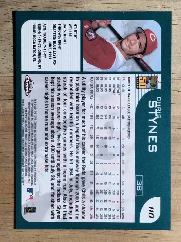 2001 Topps Chrome #110 Chris Stynes