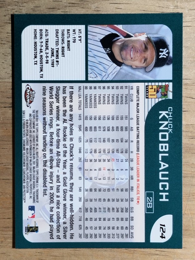 2001 Topps Chrome #124 Chuck Knoblauch