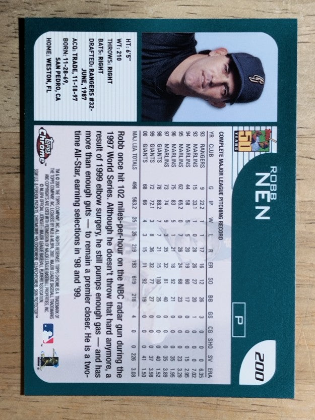 2001 Topps Chrome #200 Robb Nen