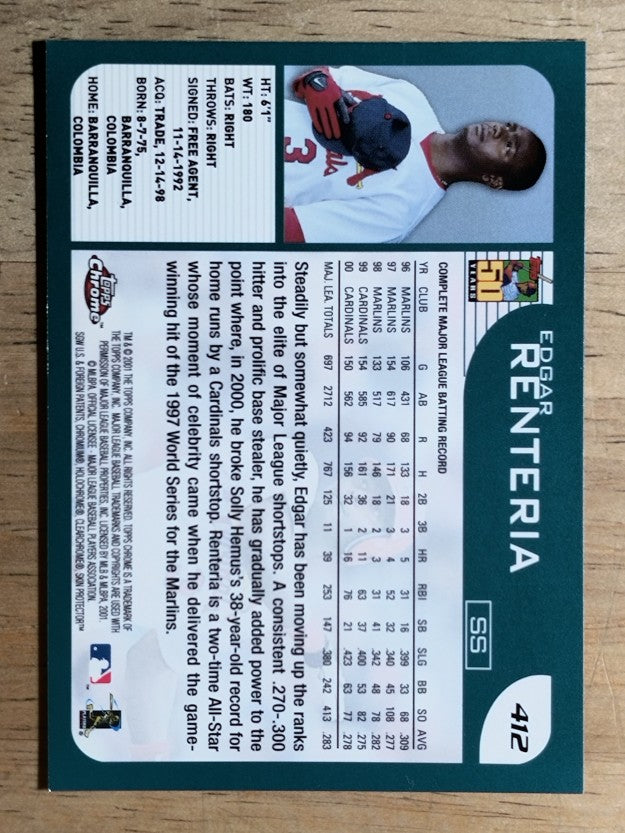 2001 Topps Chrome #412 Edgar Renteria
