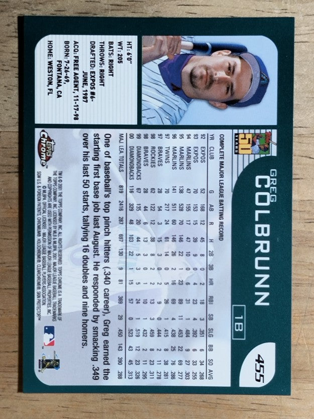 2001 Topps Chrome #455 Greg Colbrunn