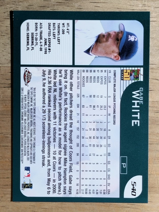 2001 Topps Chrome #540 Gabe White