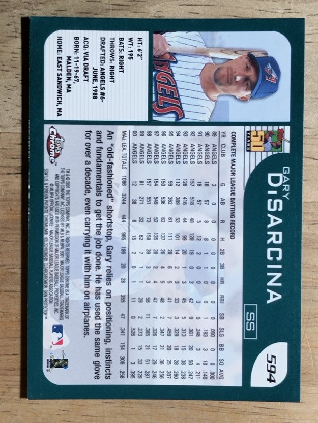 2001 Topps Chrome #594 Gary DiSarcina