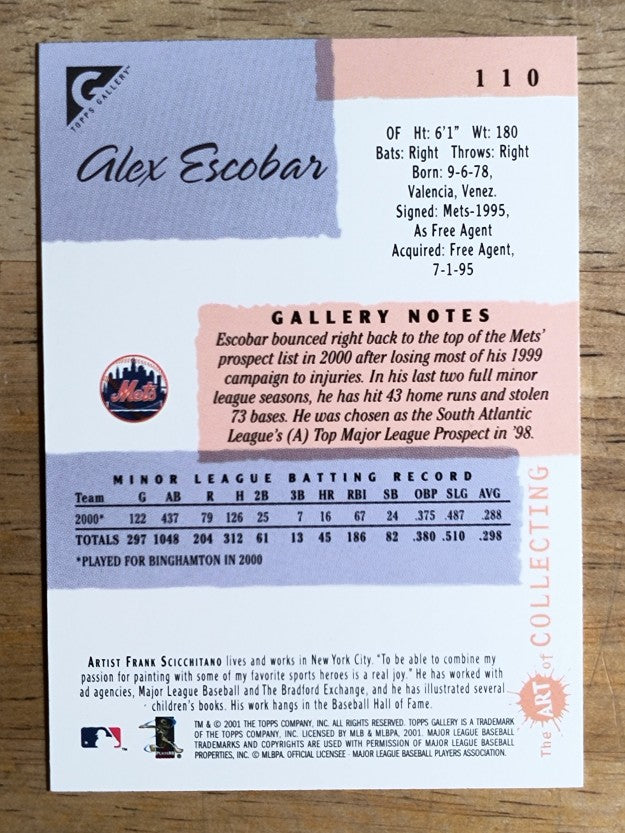 2001 Topps Gallery #110 Alex Escobar