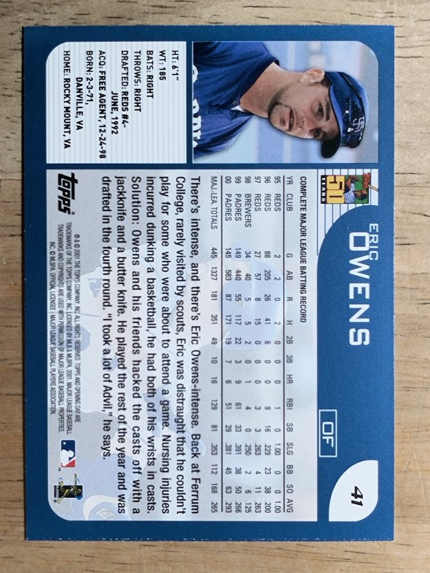 2001 Topps Opening Day #41 Eric Owens