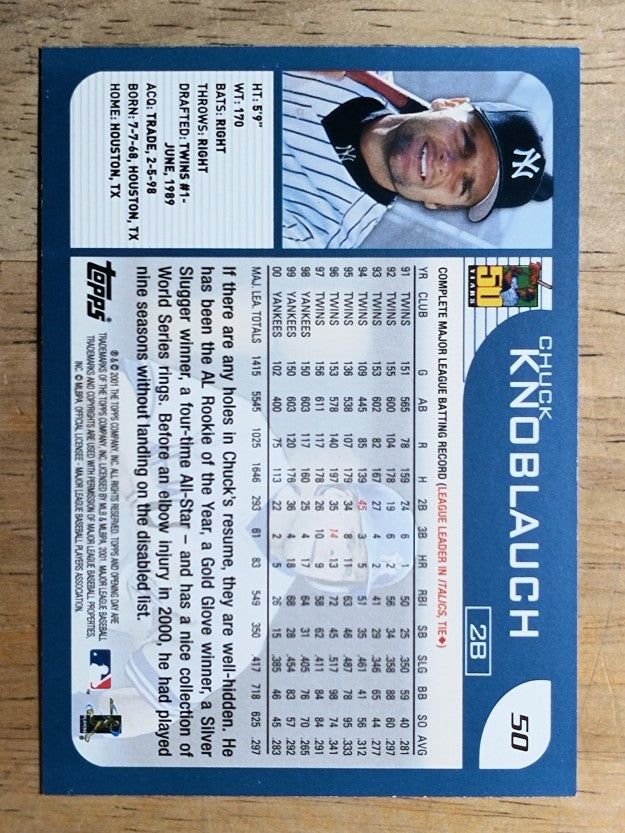 2001 Topps Opening Day #50 Chuck Knoblauch