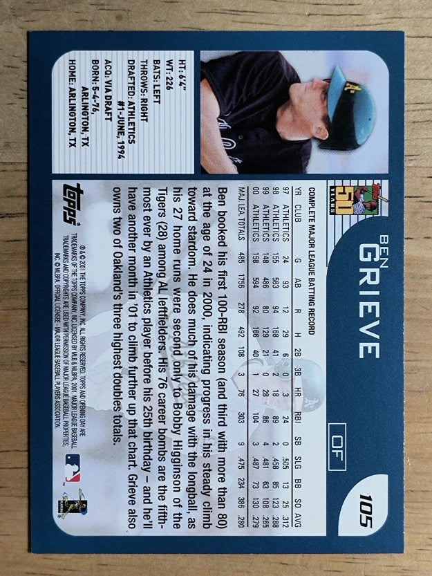2001 Topps Opening Day #105 Ben Grieve