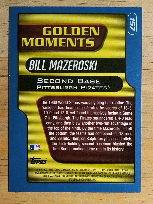 2001 Topps Opening Day #157 Bill Mazeroski GM