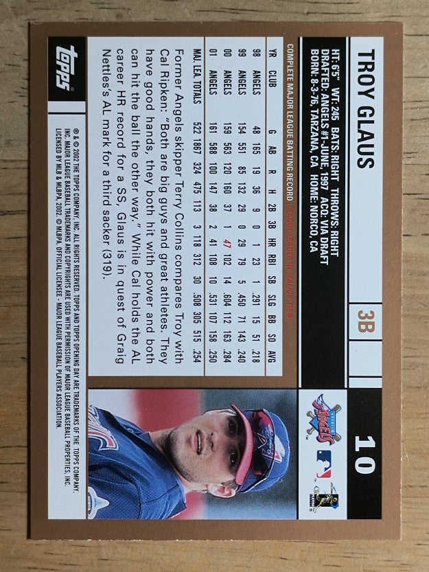 2002 Topps Opening Day #10 Troy Glaus
