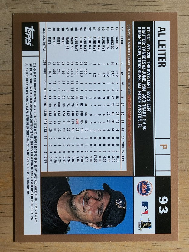 2002 Topps Opening Day #93 Al Leiter