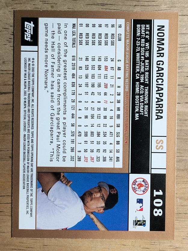 2002 Topps Opening Day #108 Nomar Garciaparra