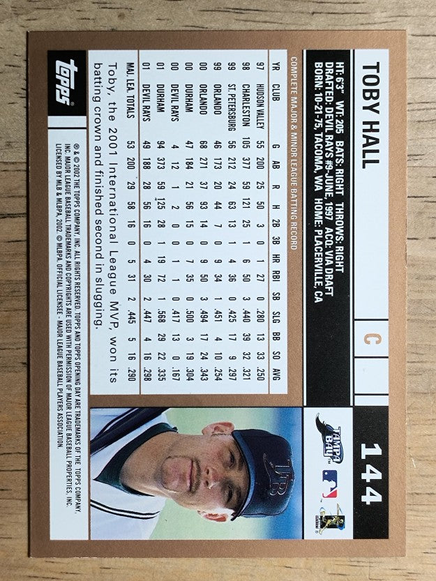 2002 Topps Opening Day #144 Toby Hall