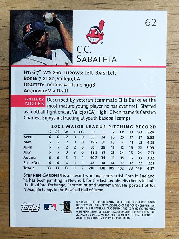 2003 Topps Gallery #62 C.C. Sabathia