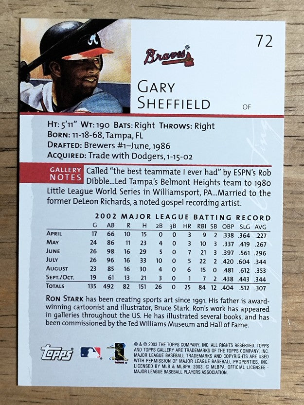 2003 Topps Gallery #72 Gary Sheffield