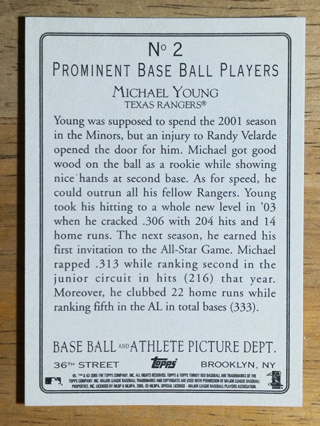 2005 Topps Turkey Red #2 Michael Young