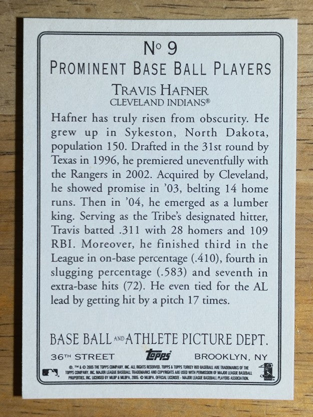 2005 Topps Turkey Red #9 Travis Hafner