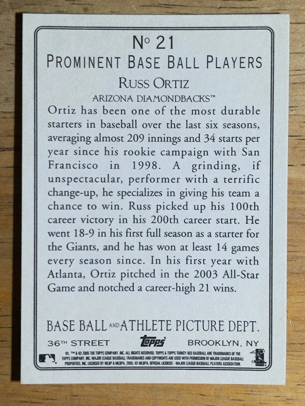 2005 Topps Turkey Red #21 Russ Ortiz