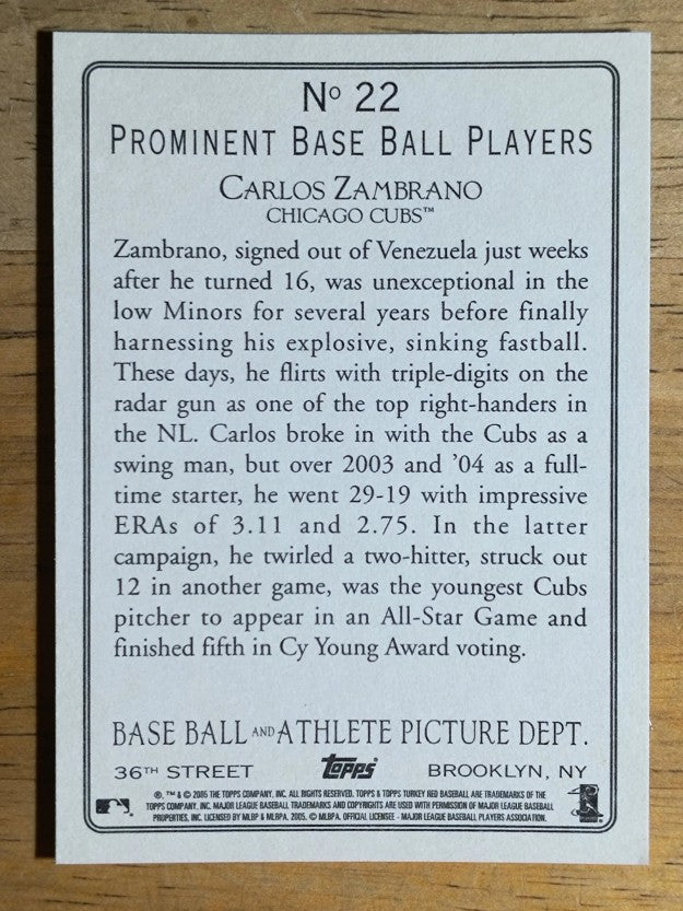 2005 Topps Turkey Red #22 Carlos Zambrano