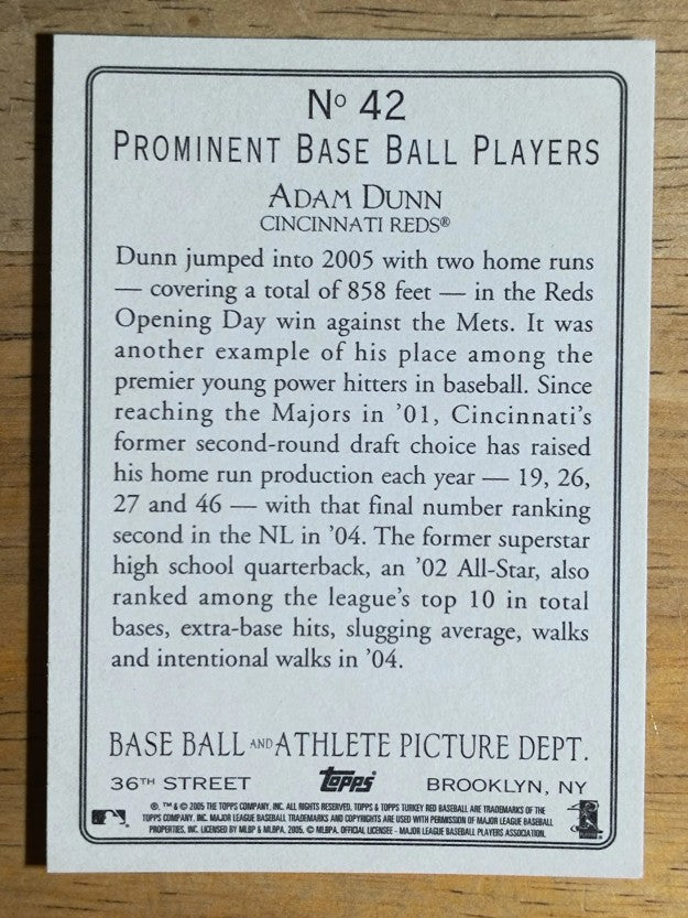 2005 Topps Turkey Red #42 Adam Dunn