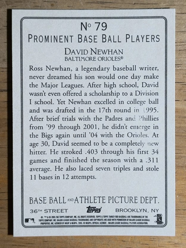 2005 Topps Turkey Red #79 David Newhan
