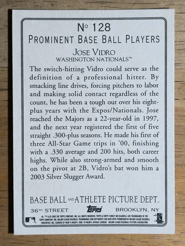 2005 Topps Turkey Red #128 Jose Vidro