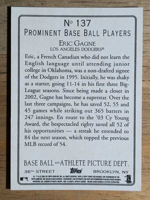 2005 Topps Turkey Red #137 Eric Gagne