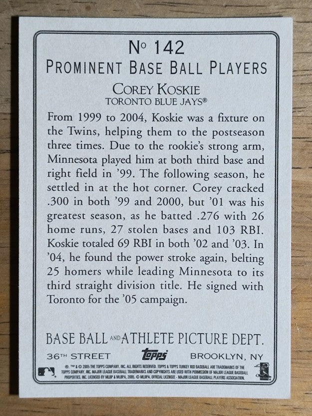 2005 Topps Turkey Red #142 Corey Koskie