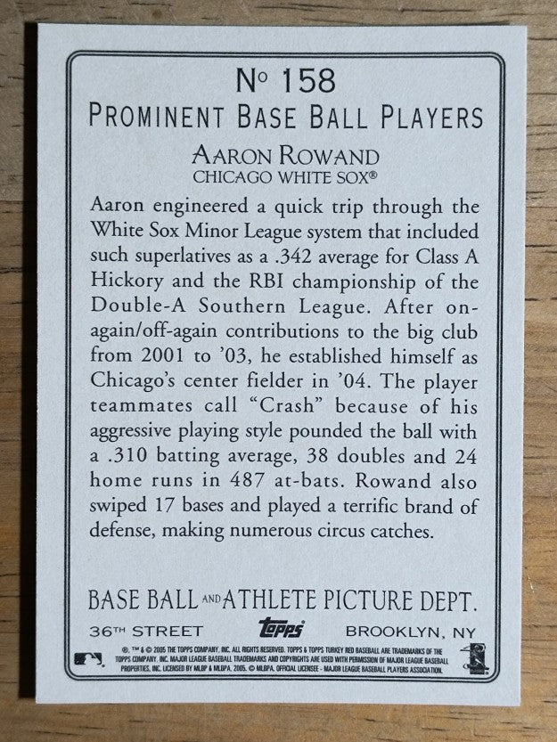 2005 Topps Turkey Red #158 Aaron Rowand