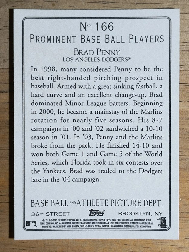2005 Topps Turkey Red #166 Brad Penny