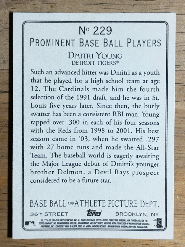 2005 Topps Turkey Red #229 Dmitri Young
