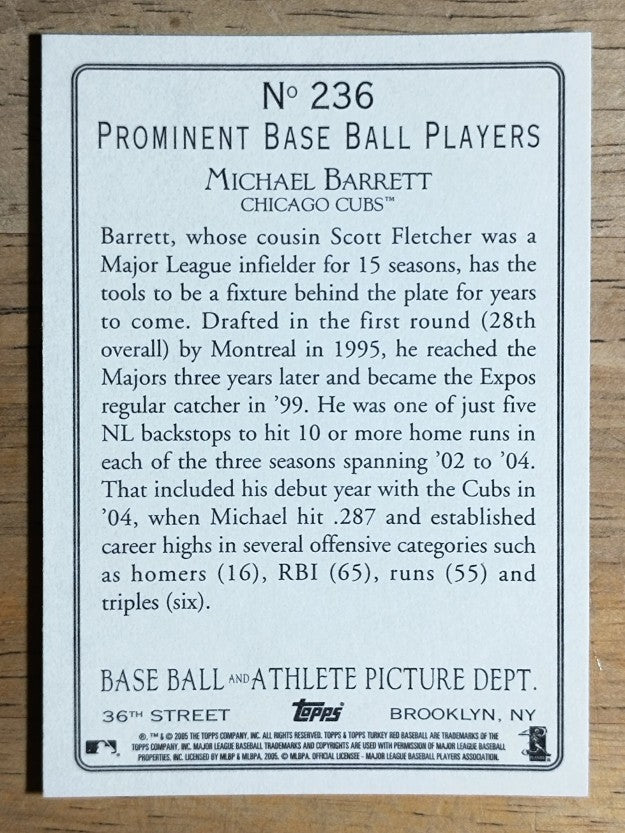 2005 Topps Turkey Red #236 Michael Barrett