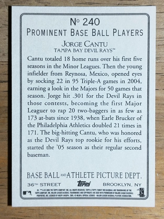 2005 Topps Turkey Red #240 Jorge Cantu