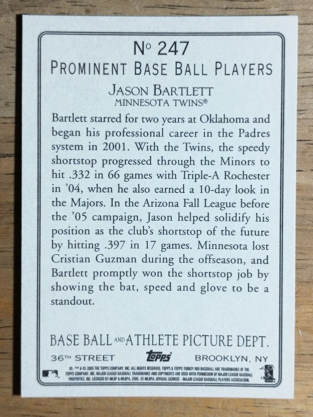 2005 Topps Turkey Red #247 Jason Bartlett
