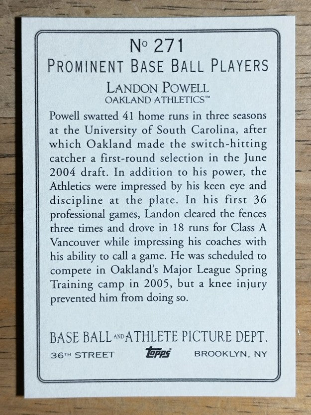 2005 Topps Turkey Red #271 Landon Powell RC