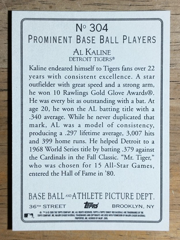 2005 Topps Turkey Red #304 Al Kaline RET
