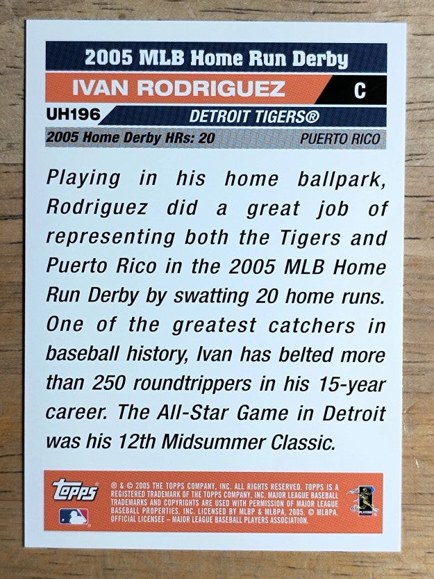 2005 Topps Update #196 Ivan Rodriguez HR