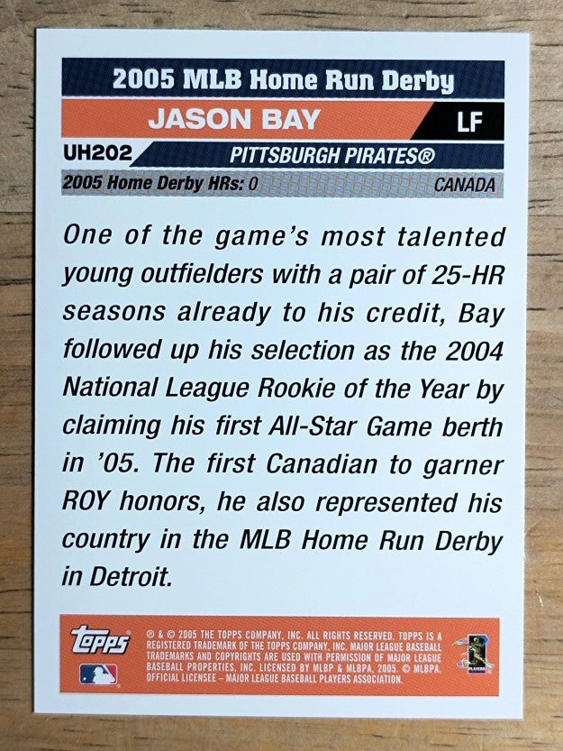 2005 Topps Update #202 Jason Bay HR