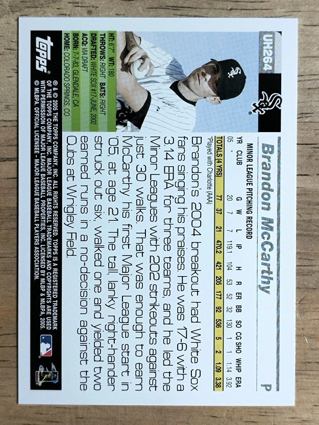 2005 Topps Update #264 Brandon McCarthy FY RC