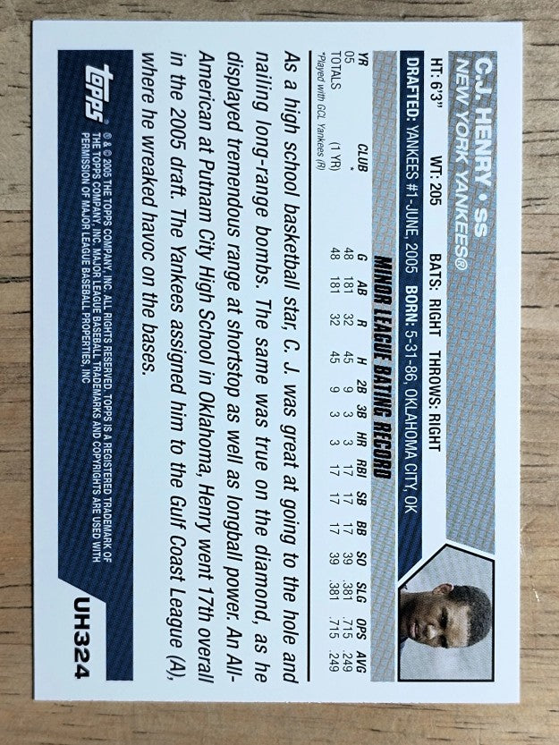 2005 Topps Update #324 C.J. Henry DP RC